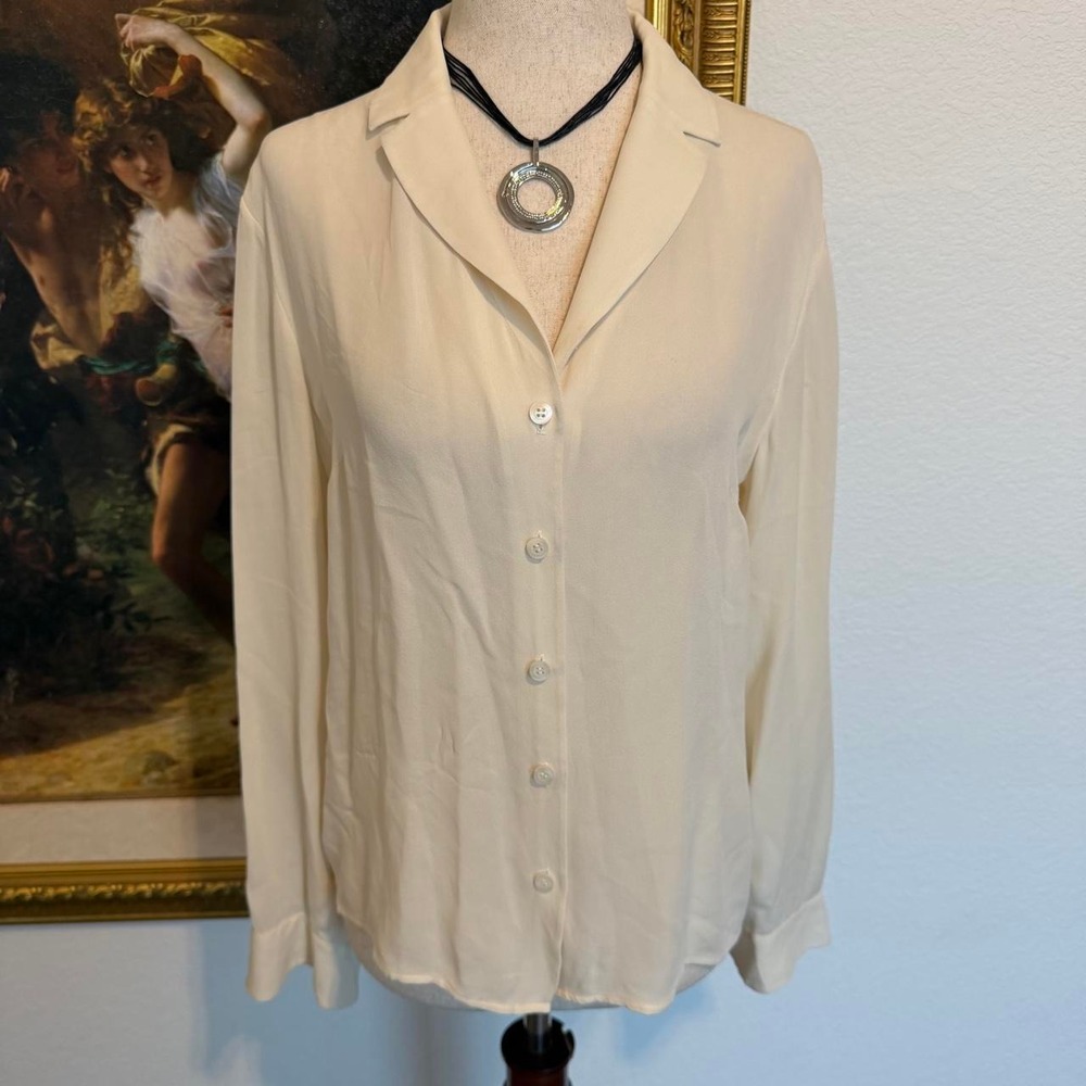 Anne Klein 100% Silk Button Up